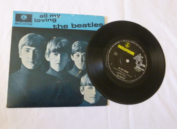 vintage beatles 'all my loving', EP vinyl Record, in original PC, AU c.1964 - Image 3