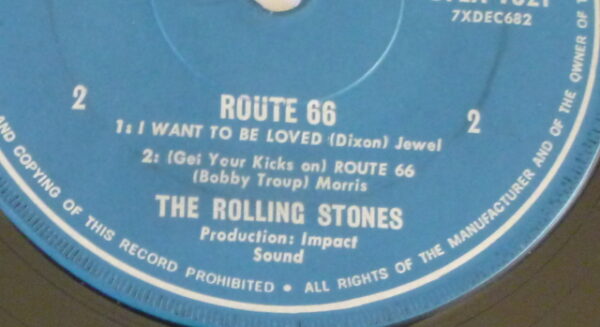 vintage Rolling Stones 'ROUTE 66', EP vinyl Record, DFEA 7521, c.1964 - Image 6