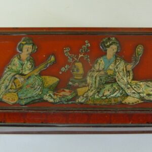Arnott's 'Glove Box Series', (Oriental scene), red, 14 ozs. Biscuit Tin, c.1925 *
