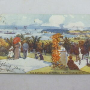 Postcard, vintage - Botanical Gardens and Farm Cove, Sydney, c.1906