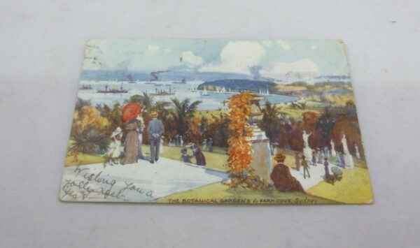 Postcard, vintage - Botanical Gardens and Farm Cove, Sydney, c.1906