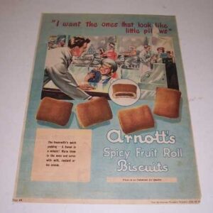 Arnott's Spicy Fruit Roll, 'I want the ones....', magazine advert, c.1952