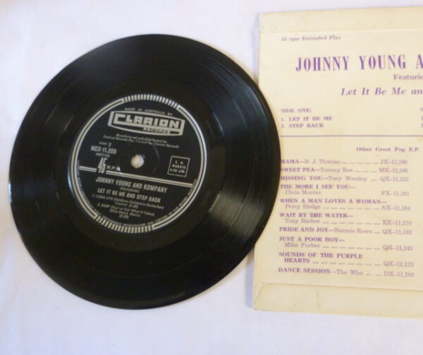 vintage Johnny Young 'JOHNNY YOUNG AND KOMPANY', mono EP vinyl Record, on CLARION label, c.1965 - Image 5