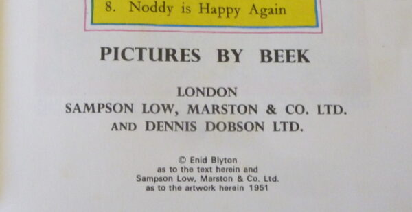 'NODDY AND HIS CAR', by Enid Blyton, Book 3, hard-cover Children's Book, c.1951 - Image 7
