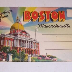 'BOSTON' Souvenir fold-out Postcards, Deco x 18, c.1940's