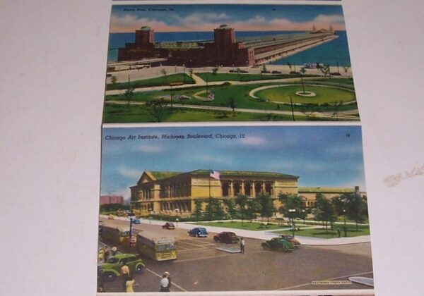 'CHICAGO' Souvenir fold-out Postcards, Deco, x 18, c.1940's - Image 3
