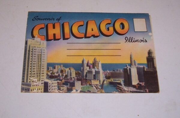 'CHICAGO' Souvenir fold-out Postcards, Deco, x 18, c.1940's - Image 4