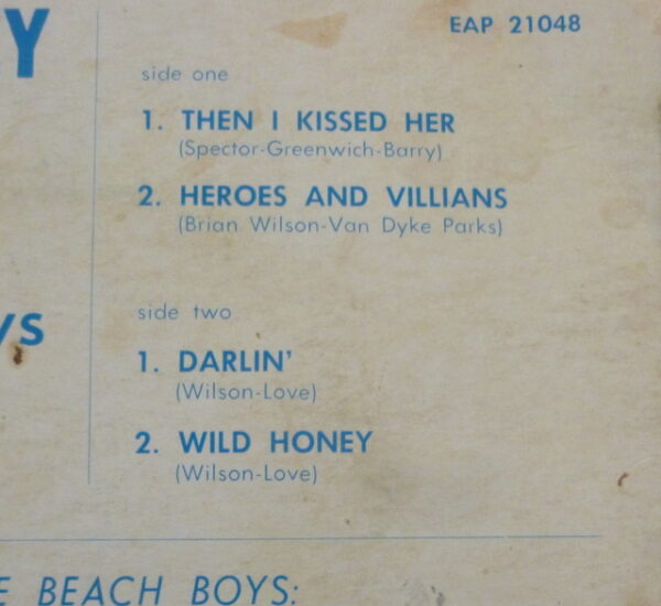 Beach Boys 'WILD HONEY', EP Record, on Capitol label, c.1965 - Image 4