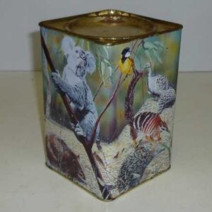 'Australian Animals', art by Curt Bjerking, Biscuit Canister Tin
