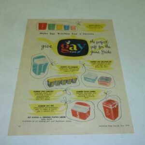 gay ware 'Make her "Kitchen Tea" a success ....', 1959 magazine advertisement x 4