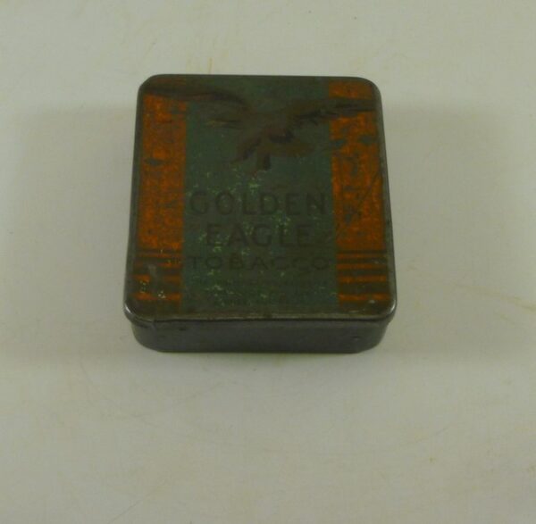 'GOLDEN EAGLE', green & orange, 2 oz. Tobacco Tin, c.1960's