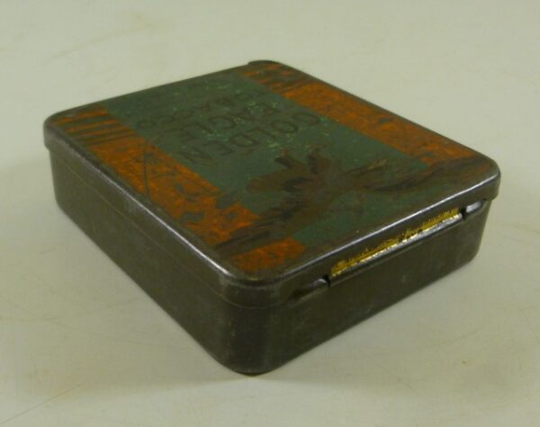 'GOLDEN EAGLE', green & orange, 2 oz. Tobacco Tin, c.1960's