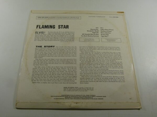 Elvis Presley 'Flaming Star', LP Record, c.1968 - on RCA Camden label