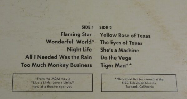 Elvis Presley 'Flaming Star', LP Record, c.1968 - on RCA Camden label