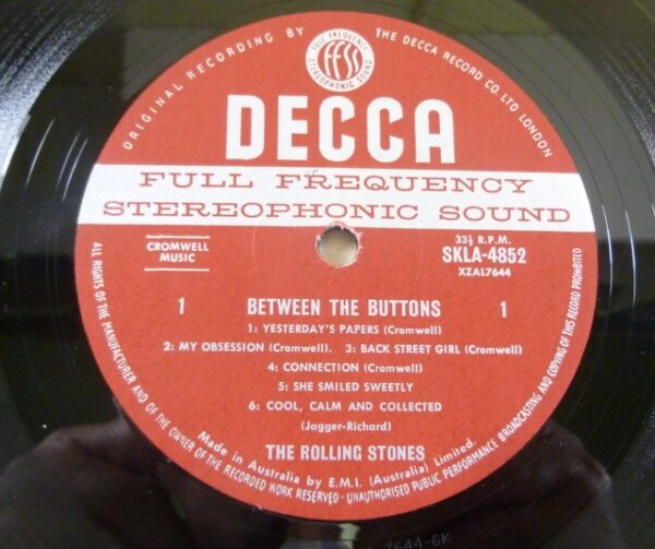 * Rolling Stones 'BETWEEN THE BUTTONS', stereo LP Record, AU c.1967 *