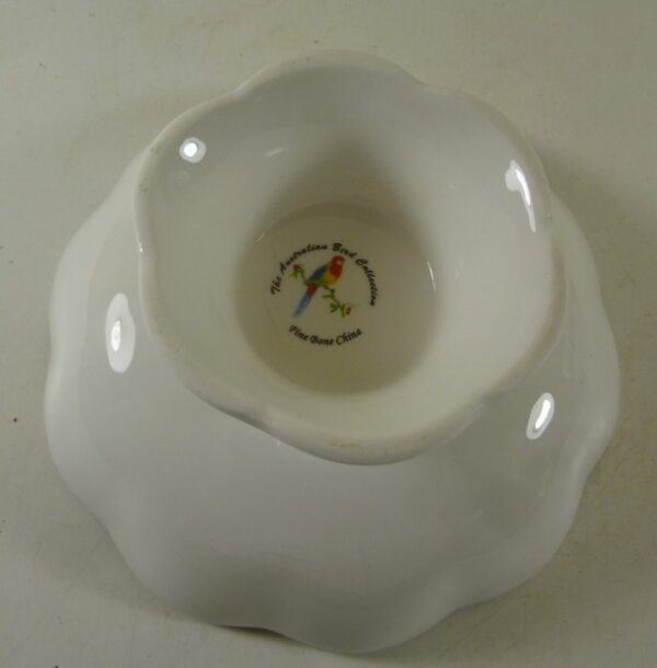 Australian Rosellas Fruit Bowl, on pedestal, in fine bone china