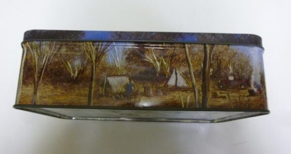 Pro Hart's 'Fishing', rectangular Biscuit Tin - oozing Australiana!