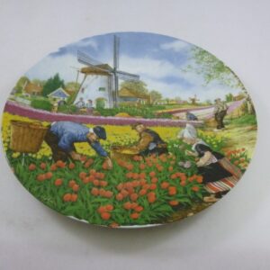 Royal Schwabap, Dutch windmills & Tulips, 26cm diam, Display Plate, c.1980's