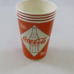 'Coca-Cola' vintage, waxed, 9oz. Paper Cup, set of 4, c.1960's