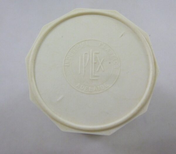 IPLEX Spice Canister Set of 2, Deco, in red on cream bakelite, c.1940's