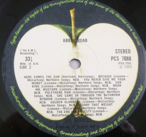 now vintage Beatles 'ABBEY ROAD', Stereo LP vinyl Record, released on Apple label, c.1969 - Image 7