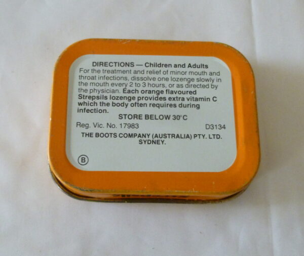 Boots brand, Strepsils Lozenges, orange & white Tin, c.1970's ` - Image 4