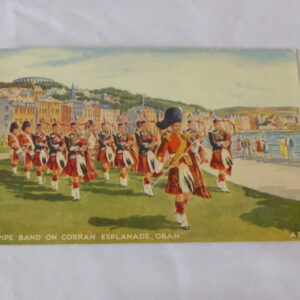 Postcard - 'Pipe Band on Corran Esplanade, OBAN, Scotland', c. 1940's