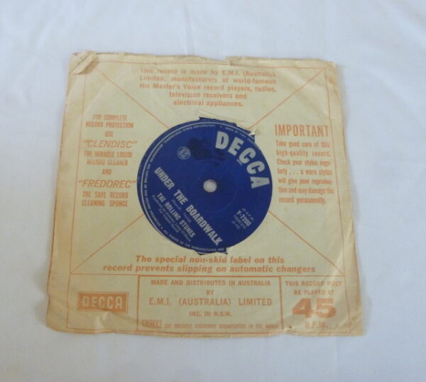 vintage Rolling Stones 'Under the Boardwalk' and 'Walking the Dog', vinyl Single Record, c.1965 - Image 3