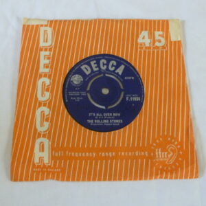 vintage Rolling Stones 'It's All Over Now' / 'Good Times, Bad Times', vinyl Single Record, c.1964