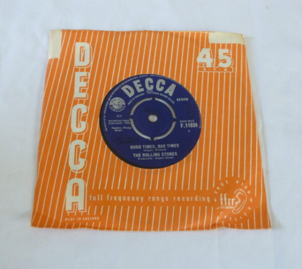 vintage Rolling Stones 'It's All Over Now' / 'Good Times, Bad Times', vinyl Single Record, c.1964 - Image 3