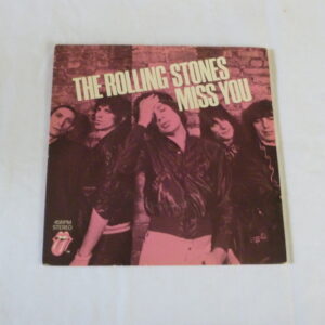 vintage Rolling Stones 'Miss You' and 'Far Away Eyes', Single vinyl Record, in PC, c.1978