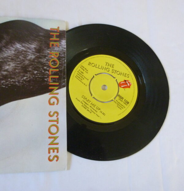 vintage Rolling Stones 'START ME UP' and 'NO USE IN CRYING', Single vinyl Record, c.1981 - Image 4