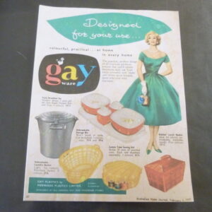 gay ware "Designed for your use ...", magazine advert, c.1959