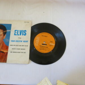 vintage ELVIS Presley 'Your Cheatin' Heart', 45 rpm EP vinyl Record, on RCA Victor label, c.1960's