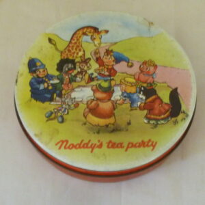 'Noddy's Tea Party', round, 4 oz. Biscuit Tin, c.1960's - very cute!
