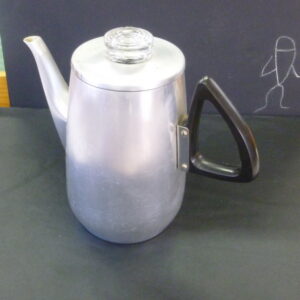 SONA brand Coffee Pot, Retro, with glass knob to lid, in aluminium, c.1950's