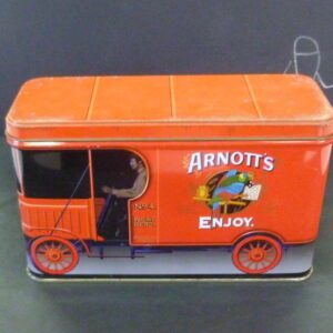 vintage Arnott's 'RED TRUCK' SA:004, 450g. Biscuit Tin, c.1998