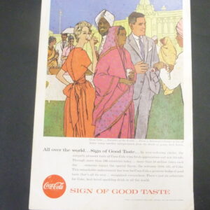 vintage Coca-Cola, 'All Over The World .....', original magazine Advert, c.1957