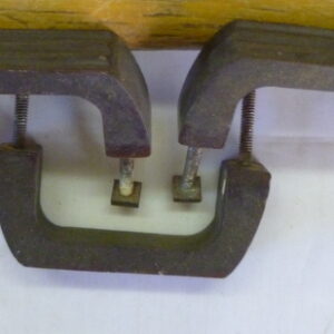 Cabinet door handle set, Deco, in reddy-brown bakelite  x 3, c.1940's