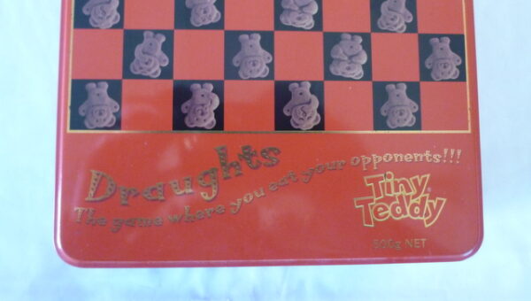 Arnott's Tiny Teddy, 'Fun and Games, Draughts', rect., 500g. Biscuit Tin, c.2000 - Image 4