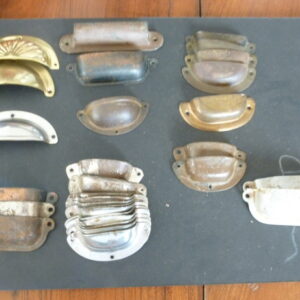 Cabinet drawer, pull shell handle, Deco, variety of 30 or so, c.1950's