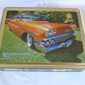 Mac's Shortbread '1958 V8 Chevrolet Impala Coupe',  rect. 500g. Biscuit Tin - rare variety!