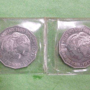 Australian 50c Coin, uncirculated, for 'Prince Charles and Lady Diana's Wedding'  x 2, c.1981
