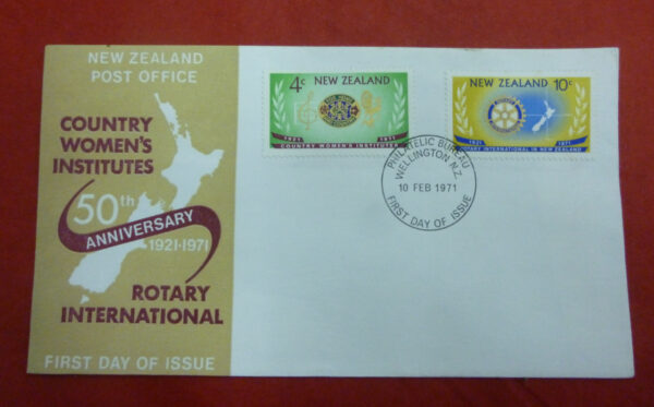 New Zealand Postage Stamps, '50th Anniversary, 1921-1971' First Day Cover  + extras, c.1971