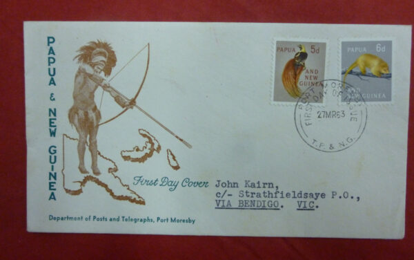 Papua and New Guinea Postage Stamps, 'Native animals' First Day Cover, c.1963
