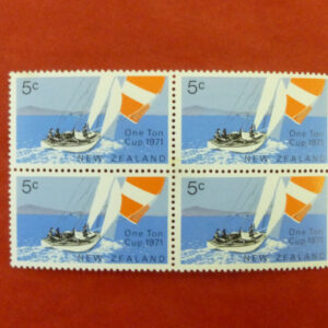 New Zealand Postage Stamps, 5c and 8c, 'One Ton Cup', c.1971