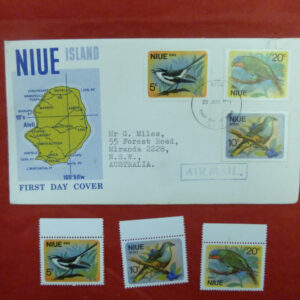 NIUE Island Postage Stamps, 'Native Birds' First Day Cover  + extras, c.1971
