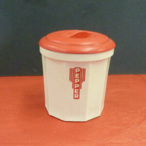 IPLEX Spice Canister (PEPPER), Deco, in red on ivory bakelite, c.1940's