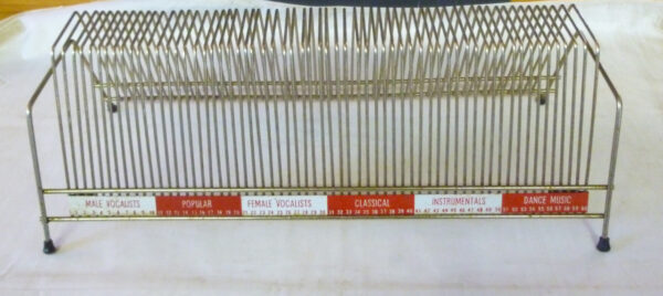 vintage Record Rack, 40 cm long, Retro, in brass-plated wire, c.1960's - Image 5