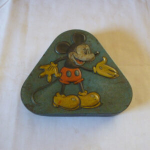 very vintage Pascall Sweets, Disney's 'Mickey Mouse', triangular Toffees Tin, c.1930's